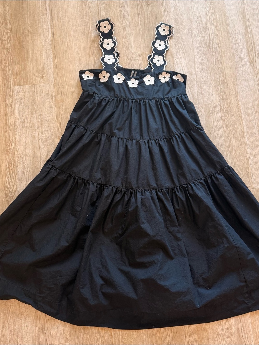 Maeve by Anthropologie Helena Tiered Midi Dress – Black Combo